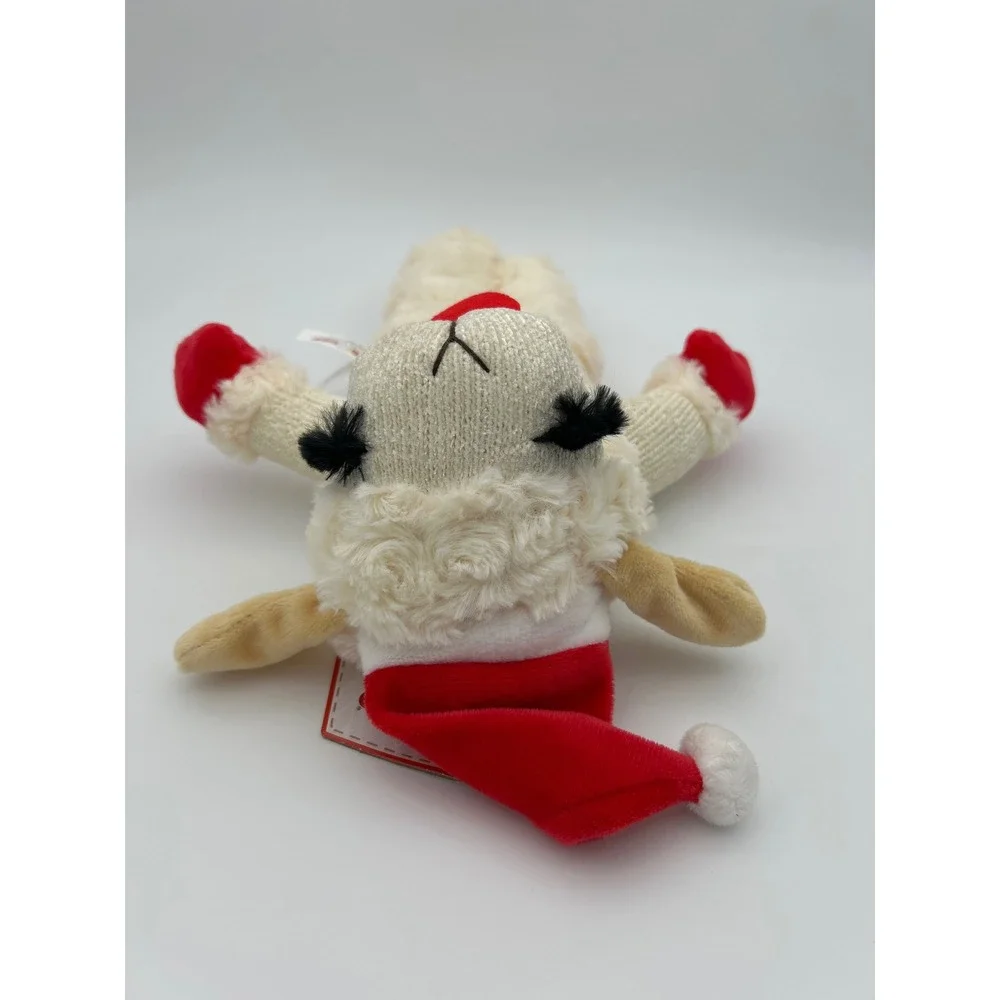 LAMB CHOP PET PLUSH SQUEAK TOY, Santa Multipet Lamb Chop 13